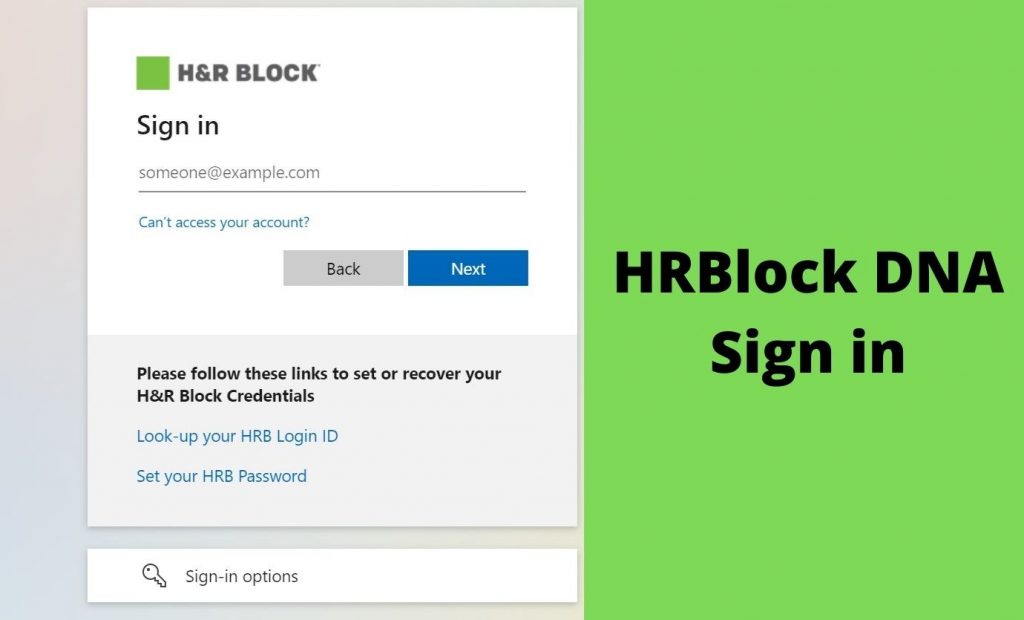 dna hrblock sign in