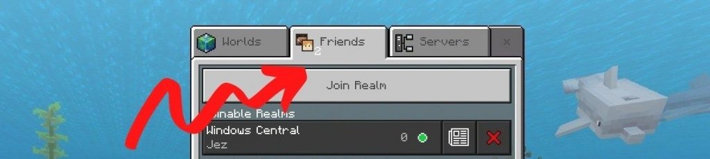 Friend’s menu in Minecraft