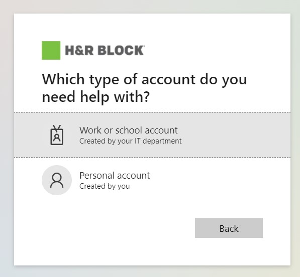 cant access my dna hrblock account page