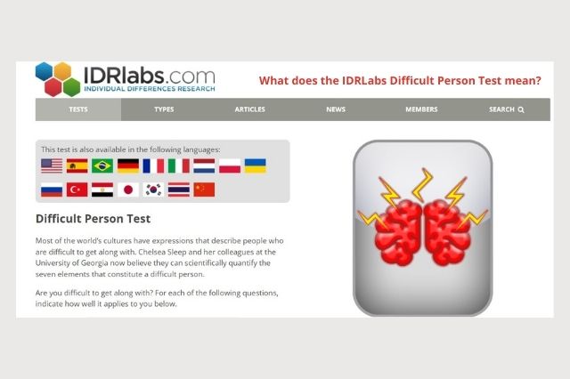 What does the IDRLabs Difficult Person Test mean?