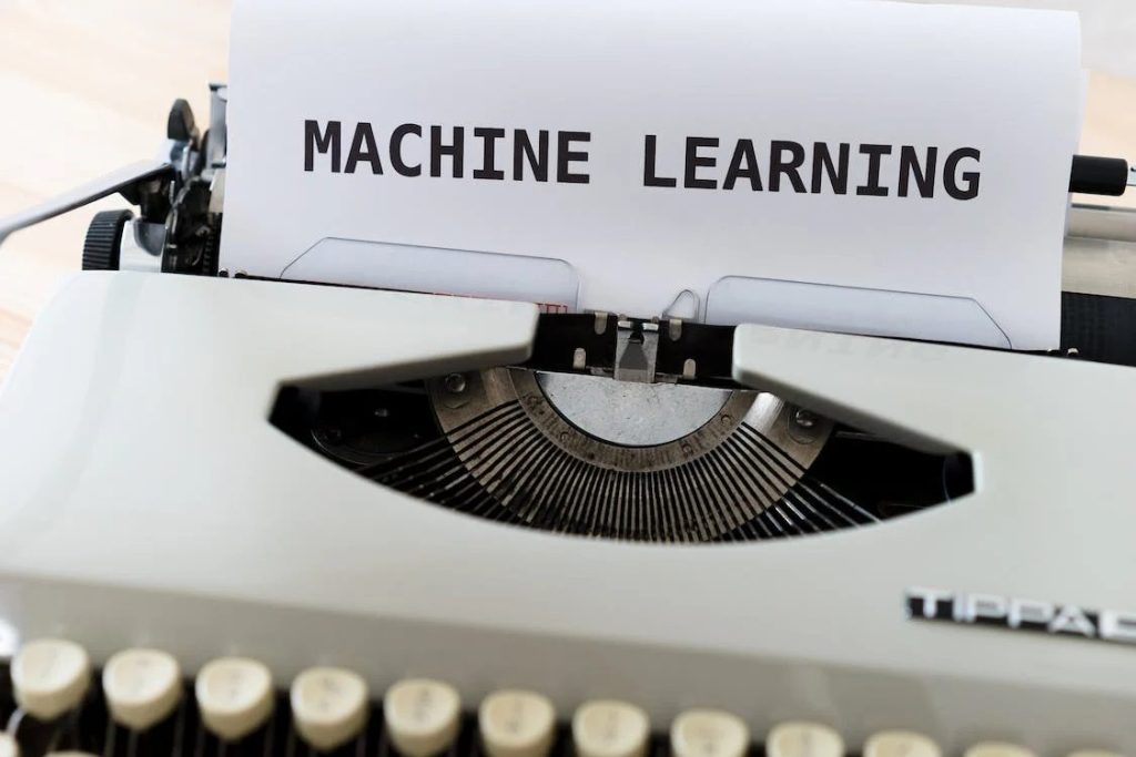 Machine learning written on White Paper in Gray Typewriter
