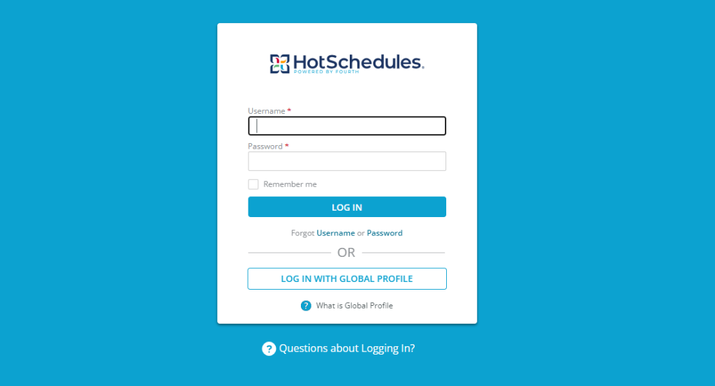 hotschedules page for login