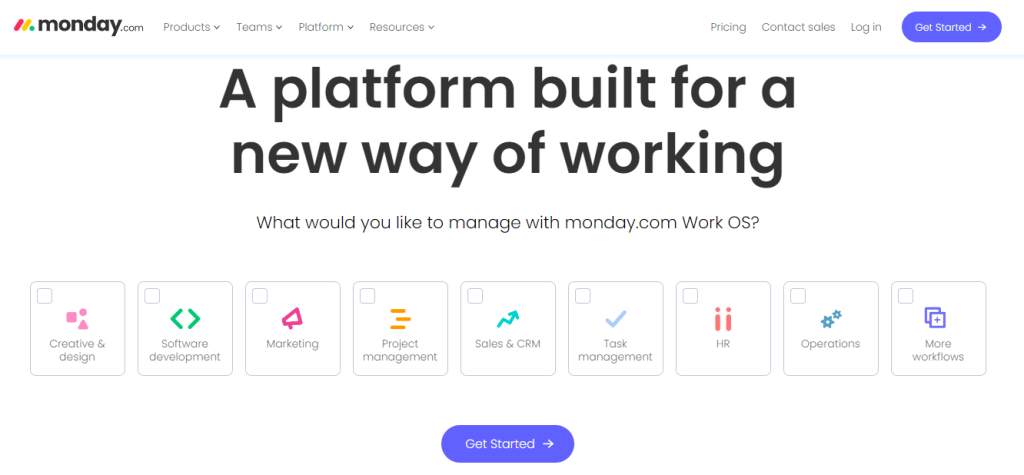 login page for monday.com